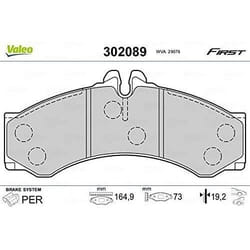 Plaquette de frein gamme first Mercedes sprinter 09/99> RR - VALEO - 302089
