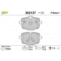 Plaquette de frein gamme first BMW 5 serie vi fr - VALEO - 302137
