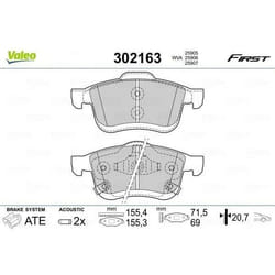 Plaquette de frein gamme first Fiat 500l fr - VALEO - 302163