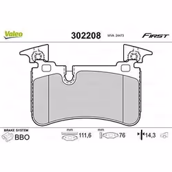 Plaquette de frein gamme first Mercedesc c63 04.06>01.14 RR - VALEO - 302208