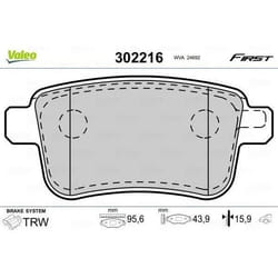 Plaquette de frein gamme first ren kangoo - VALEO - 302216