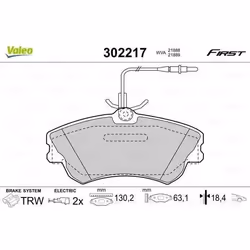 Plaquette de frein gamme first ren espace 11/96-10/02 - VALEO - 302217