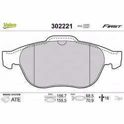 Plaquette de frein gamme first ren laguna II RR - VALEO - 302221