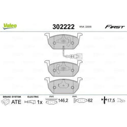 Plaquette de frein gamme first Audi A3 10.13>05.15 - VALEO - 302222