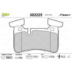 Plaquette de frein gamme first Mercedes class c 06.11> - VALEO - 302225