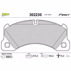 Plaquette de frein gamme first Volskwagen touareg 04.10>12.14 - VALEO - 302230