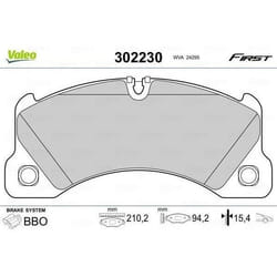 Plaquette de frein gamme first Volskwagen touareg 04.10>12.14 - VALEO - 302230