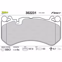 Plaquette de frein gamme first Mercedes class e 11.09> - VALEO - 302231