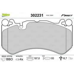 Plaquette de frein gamme first Mercedes class e 11.09> - VALEO - 302231