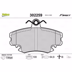 Plaquette de frein gamme first Dacia logan 09.04> - VALEO - 302259