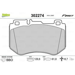 Plaquette de frein gamme first Mercedes classe c 03.14> - VALEO - 302274