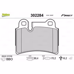 Plaquette de frein gamme first Volskwagen touareg 11.04> - VALEO - 302284