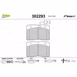 Plaquette de frein gamme first iveco daily 01.89>03.96 - VALEO - 302293