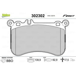 Plaquette de frein gamme first Mercedes cl 02.11>02.14 - VALEO - 302302