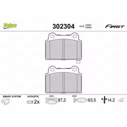 Plaquette de frein gamme first mits lancer 08.07>07.10 - VALEO - 302304