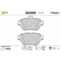 Plaquette de frein gamme first Mercedes class e2016> - VALEO - 302309