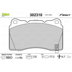 Plaquette de frein gamme first Opel astra 12.14>01.16 fr - VALEO - 302310
