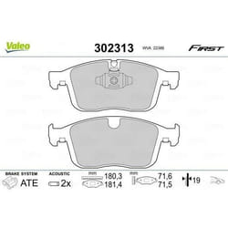Plaquette de frein gamme first Volvo xc60 03.15> fr - VALEO - 302313