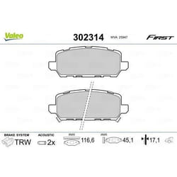 Plaquette de frein gamme first Honda hr-v II 07.15> RR - VALEO - 302314