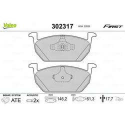 Plaquette de frein gamme first Seat leon III 2013> fr - VALEO - 302317
