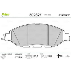 Plaquette de frein gamme first Nissan pathfinder 08.14> - VALEO - 302321