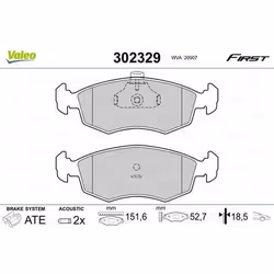 Plaquette de frein gamme first Fiat doblo 10.00> - VALEO - 302329