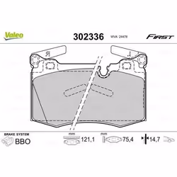 Plaquette de frein gamme first mini mini 09.08> - VALEO - 302336