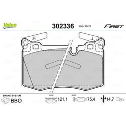 Plaquette de frein gamme first mini mini 09.08> - VALEO - 302336