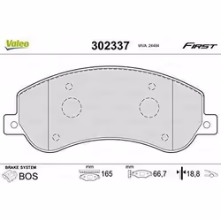 Plaquette de frein gamme first Volskwagen amarok 11.09>08.12 - VALEO - 302337