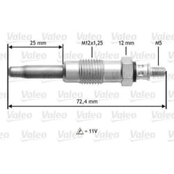 Bougie de préchauffage citr xm zx Peugeot 205 c25 - VALEO - 345100