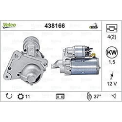 Démarreur - VALEO - 438166 - DEM-ORIGINS-CIT-PEUGT307407C5DV4/6