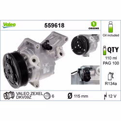 Compresseur de climatisation VALEO 559618 - Vue supplémentaire 5