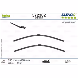 Balai d'essuie-glace VALEO 572302, Silencio AquaBlade VA302, 650+480mm, 2 pièce - Vue supplémentaire 4