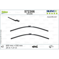 Balai d'essuie-glace VALEO 572306, AquaBlade, 600+530mm, Avant, 2 pièce