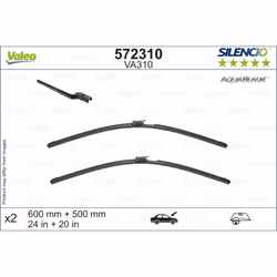 Balai d'essuie-glace VALEO 572310, Silencio AquaBlade VA310, 600+500mm, 2 pièce - Vue supplémentaire 4