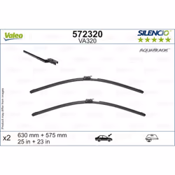 Balai d'essuie-glace VALEO 572320, AquaBlade, 630+575mm, Avant, 2 pièce