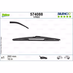Balai d'essuie-glace VALEO 574088, Silencio, 260mm, Arrière, 1 pièce