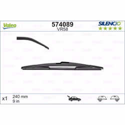 Balai d'essuie-glace VALEO 574089, Silencio VR58, 240mm, Arrière, 1 pièce - Vue supplémentaire 4