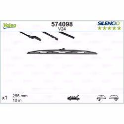 Balai d'essuie-glace VALEO 574098, Silencio V24, 255mm, Avant, 1 pièce - Vue supplémentaire 4