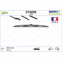 Balai d'essuie-glace VALEO 574098, Silencio V24, 255mm, Avant, 1 pièce - Vue supplémentaire 5