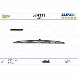 Balai d'essuie-glace VALEO 574111, Silencio V43, 430mm, Avant, 1 pièce - Vue supplémentaire 4