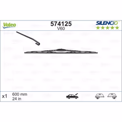 Balai d'essuie-glace VALEO 574125, Silencio V60, 600mm, Avant, 1 pièce - Vue supplémentaire 4
