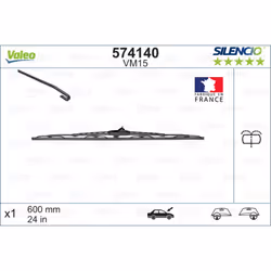 Balai d'essuie-glace VALEO 574140, Silencio VM15, 600mm, Avant, 1 pièce - Vue supplémentaire 5