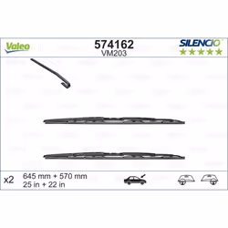 Balai d'essuie-glace VALEO 574162, Silencio VM203, 645+570mm, Avant, 2 pièce - Vue supplémentaire 4