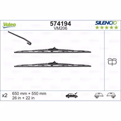 Balai d'essuie-glace VALEO 574194, Silencio VM206, 650+550mm, Avant, 2 pièce - Vue supplémentaire 4