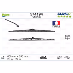 Balai d'essuie-glace VALEO 574194, Silencio VM206, 650+550mm, Avant, 2 pièce - Vue supplémentaire 5