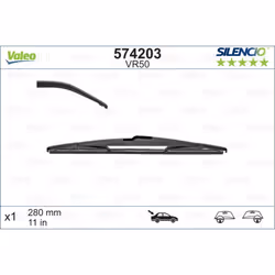 Balai d'essuie-glace VALEO 574203, Silencio VR50, 280mm, Arrière, 1 pièce - Vue supplémentaire 4