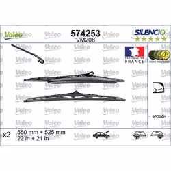 Balai d'essuie-glace VALEO 574253, Silencio VM208, 550+525mm, Avant, 2 pièce - Vue supplémentaire 5