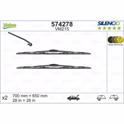 Balai d'essuie-glace VALEO 574278, Silencio VM215, 700+650mm, Avant, 2 pièce - Vue supplémentaire 4