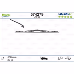 Balai d'essuie-glace VALEO 574279, Silencio VR34, 500mm, Arrière, 1 pièce - Vue supplémentaire 4